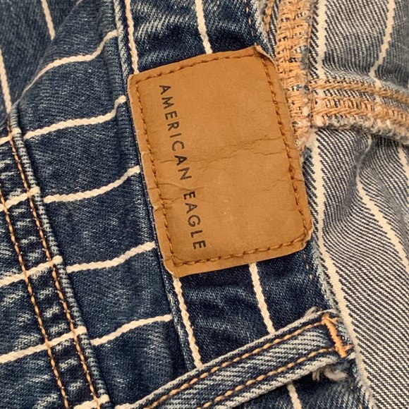 American Eagle Outfitters Blue Striped High Rise Jeans - Picture 7 of 9